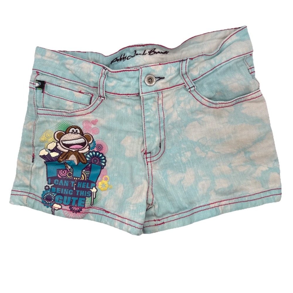 Y2K Bobby Jack Embroidered Tie Dye Jean Shorts Size 10